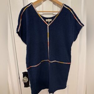 Madewell Navy Dress with Piping